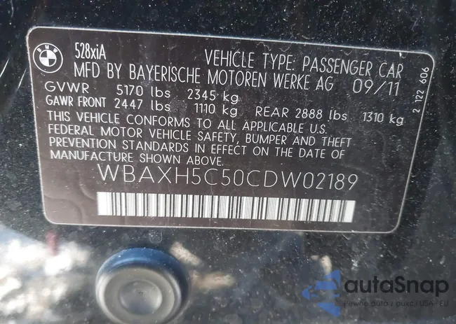 WBAXH5C50CDW02189: 44185826