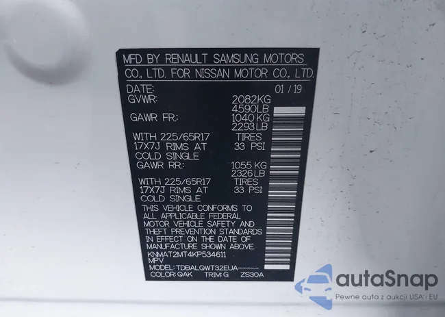 KNMAT2MT4KP534611: 44185899