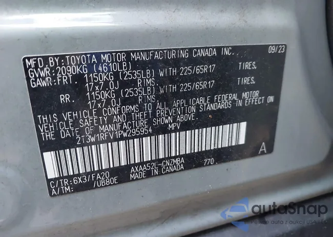 2T3W1RFV1PW295954: 44185908