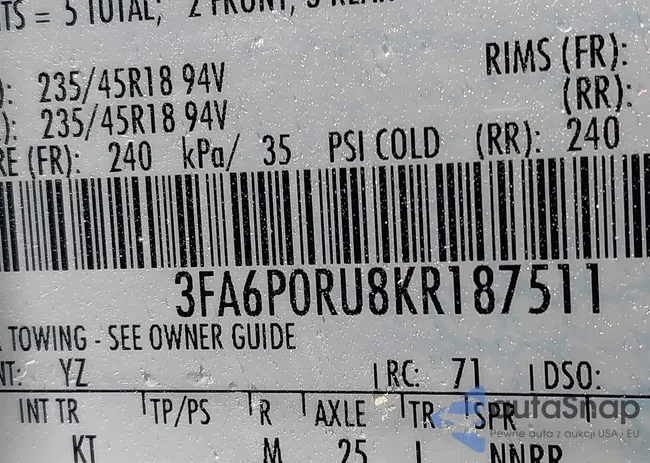 3FA6P0RU8KR187511: 44185994