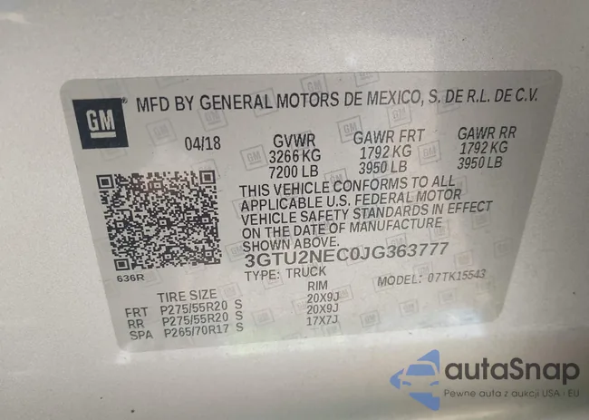 3GTU2NEC0JG363777: 44185083