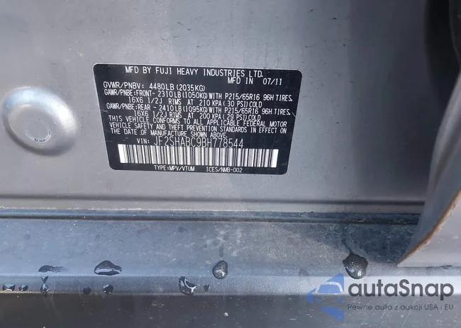 JF2SHABC9BH778544: 44185089