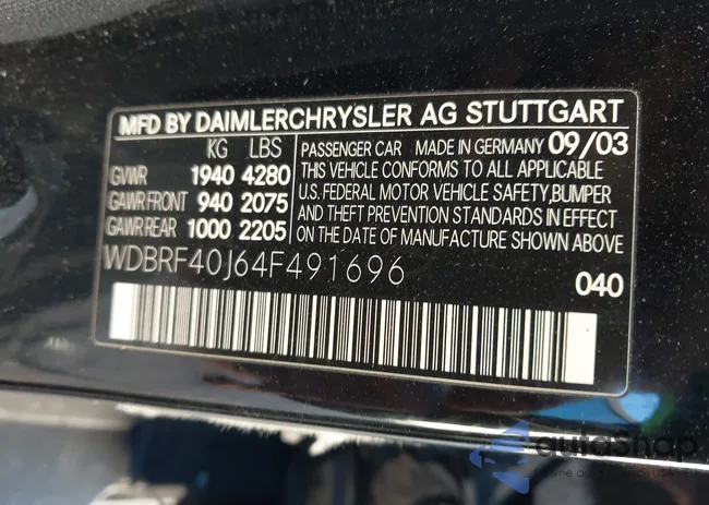 WDBRF40J64F491696: 44185121