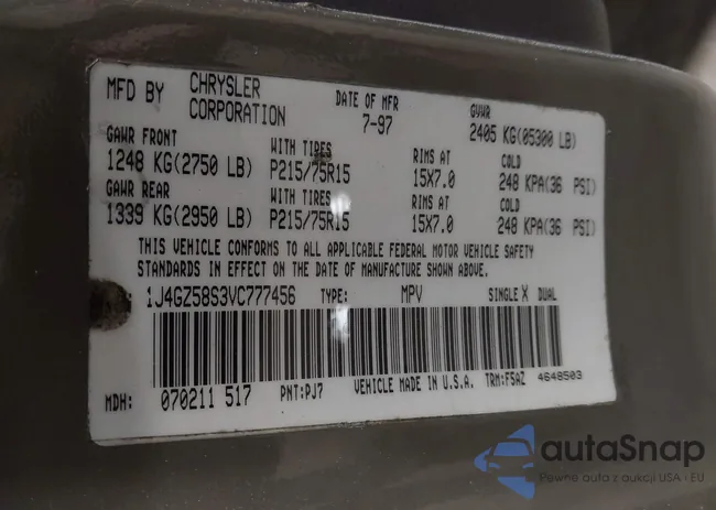 1J4GZ58S3VC777456: 44185188