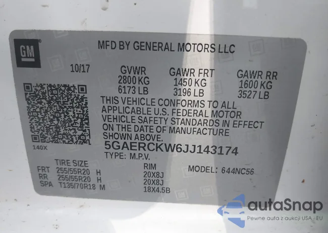 5GAERCKW6JJ143174: 44185280