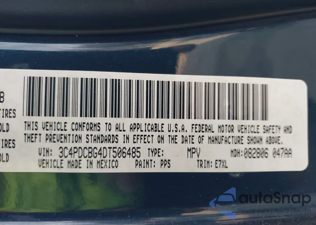 3C4PDCBG4DT506485: 44185340