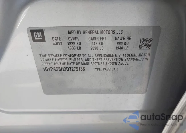 1G1PA5SH3D7275136: 44185369