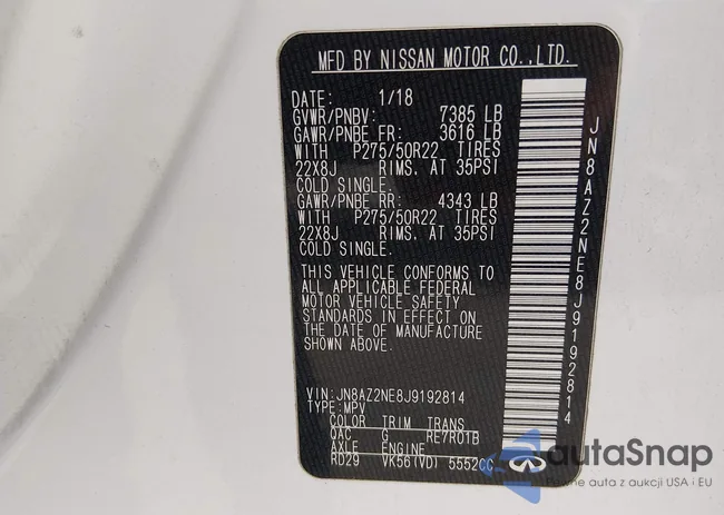 JN8AZ2NE8J9192814: 44185385