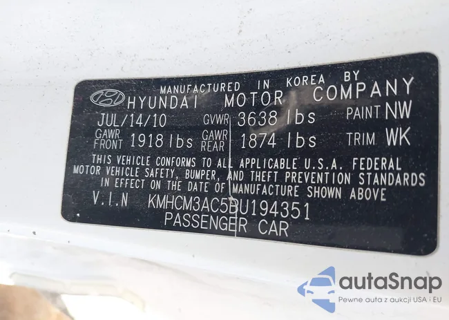 KMHCM3AC5BU194351: 44186705