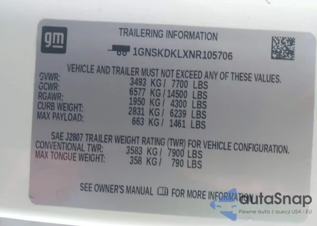 1GNSKDKLXNR105706: 44186792