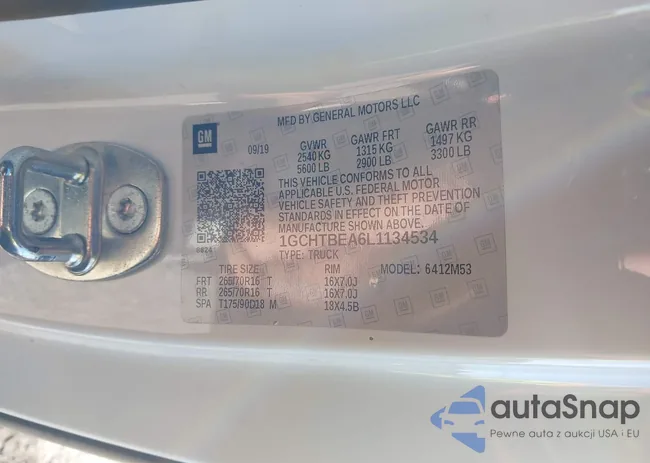 1GCHTBEA6L1134534: 44186795