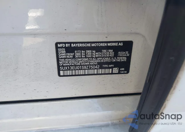 5UX13EU01S9Z75042: 44186849