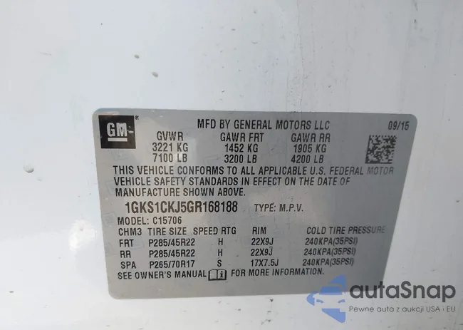 1GKS1CKJ5GR168188: 44186900