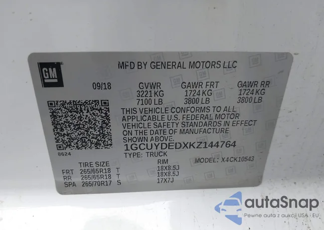 1GCUYDEDXKZ144764: 44186923