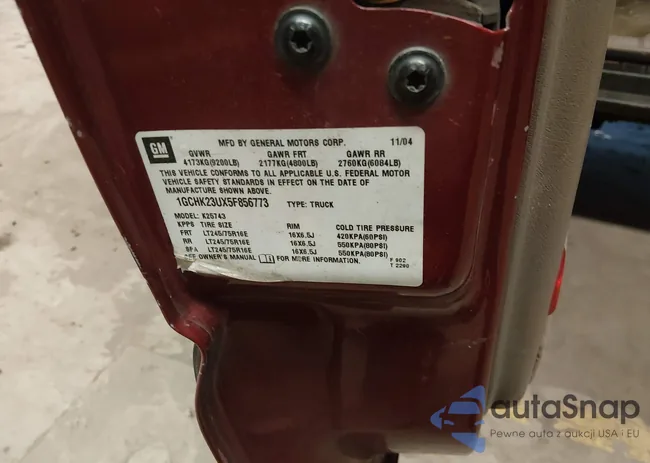 1GCHK23UX5F856773: 44186030