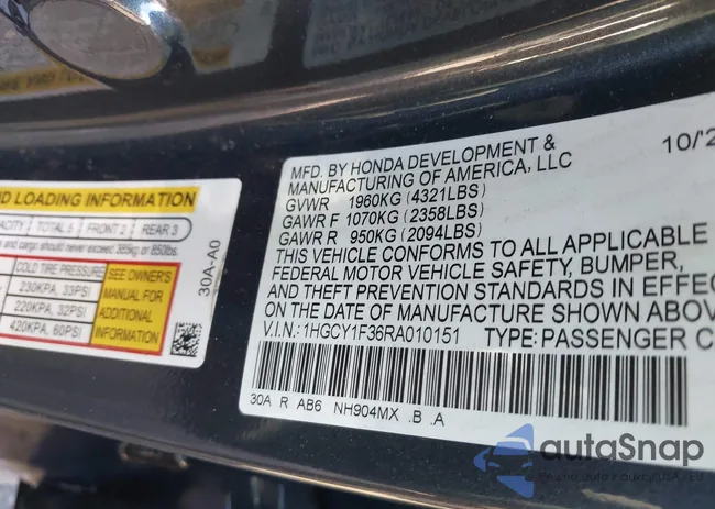 1HGCY1F36RA010151: 44186202