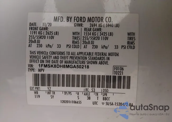 1FMSK8DH8MGA50218: 44186231