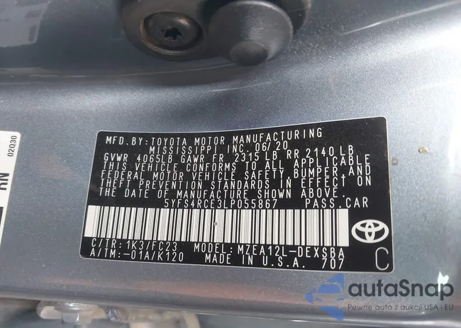 5YFS4RCE3LP055867: 44186355