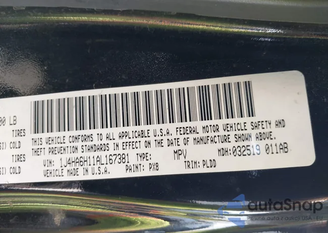 1J4HA6H11AL167381: 44186396