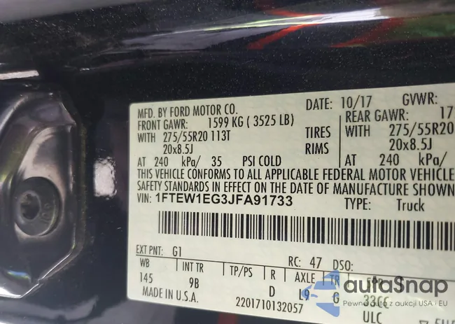 1FTEW1EG3JFA91733: 44187575