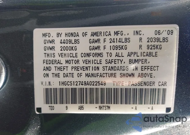 1HGCS12749A022549: 44187581