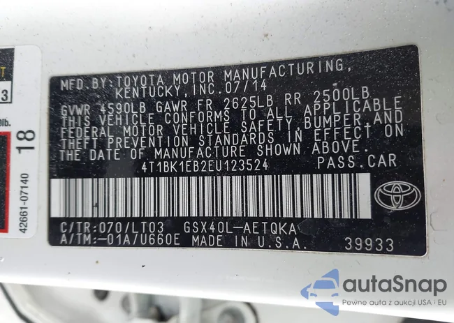 4T1BK1EB2EU123524: 44187606