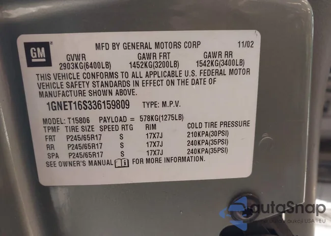 1GNET16S336159809: 44187682