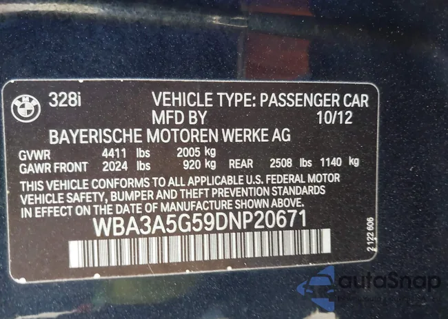 WBA3A5G59DNP20671: 44187748