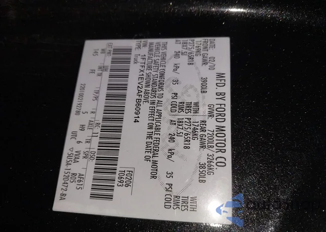 1FTFX1EV2AFB60914: 44187833