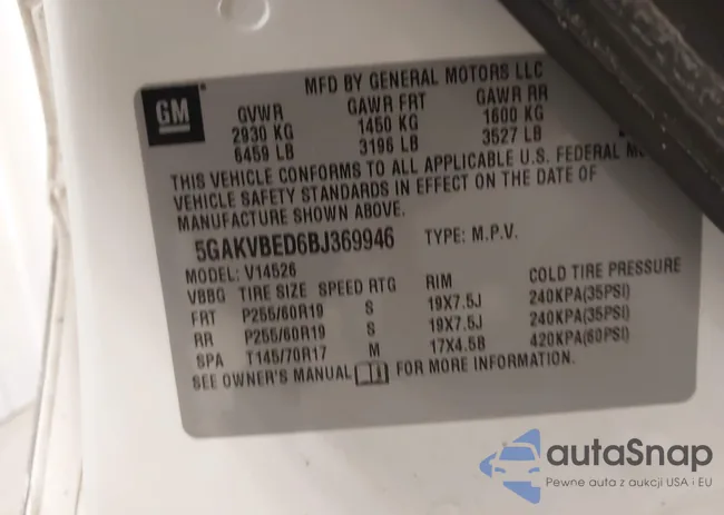 5GAKVBED6BJ369946: 44187871