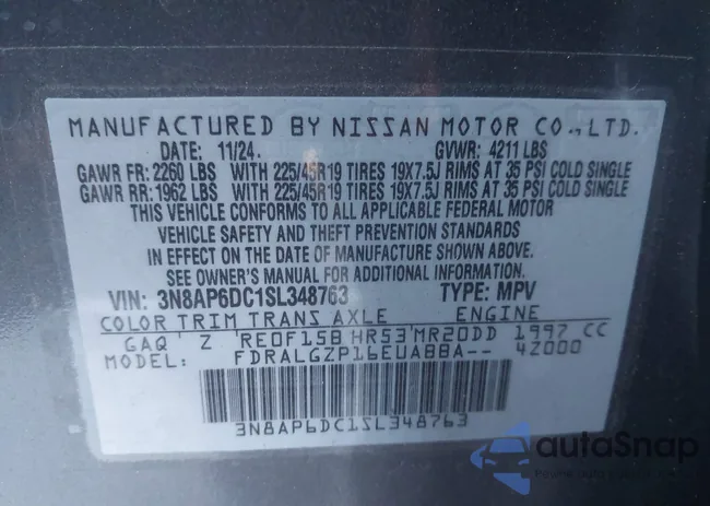 3N8AP6DC1SL348763: 44187913