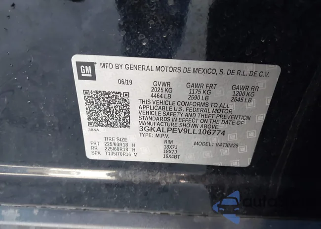 3GKALPEV9LL106774: 44187130