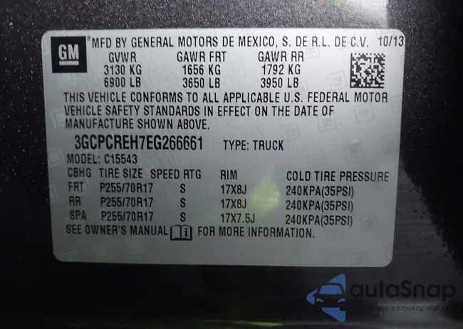 3GCPCREH7EG266661: 44187225