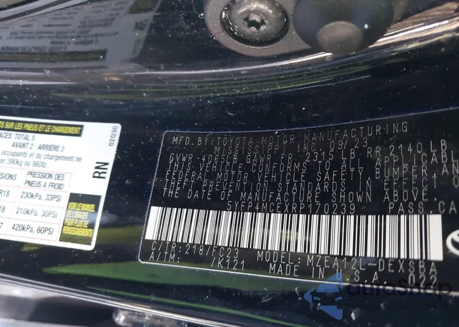 5YFP4MCEXRP170239: 44187231