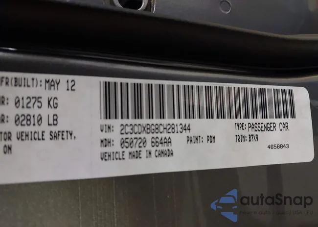 2C3CDXBG8CH281344: 44187286