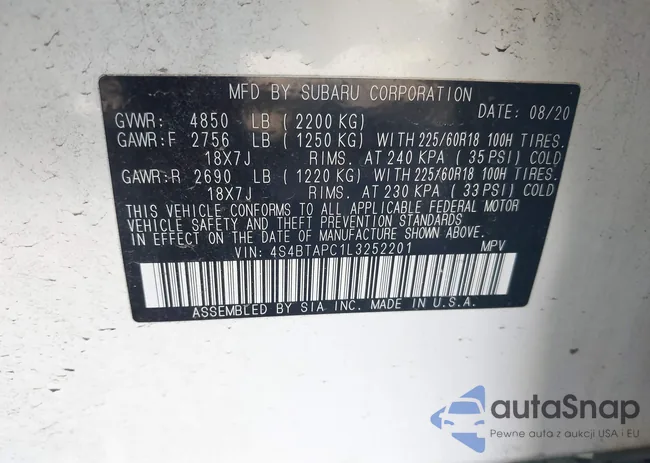 4S4BTAPC1L3252201: 44187350