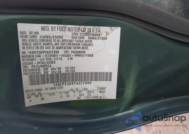 1FAFP53U9YA277890: 44188413