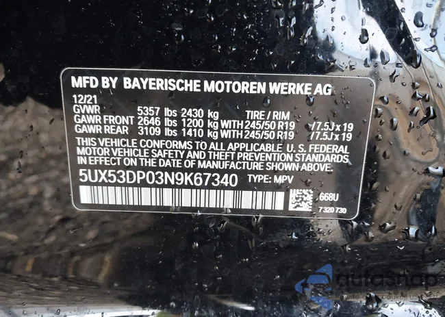 5UX53DP03N9K67340: 44188446