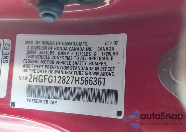 2HGFG12827H566361: 44188457