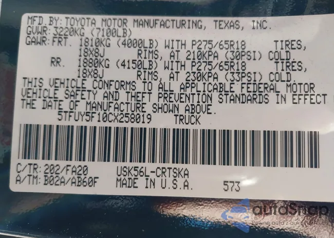 5TFUY5F10CX258019: 44188585