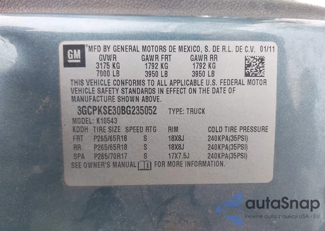 3GCPKSE30BG235052: 44188617