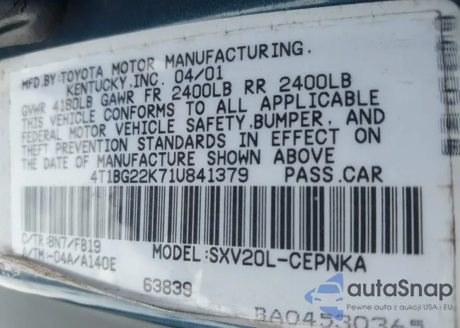 4T1BG22K71U841379: 44188632