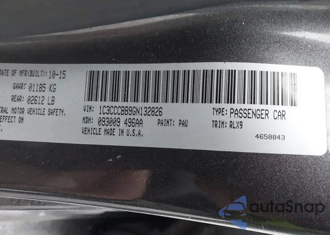 1C3CCCBB9GN132826: 44188645