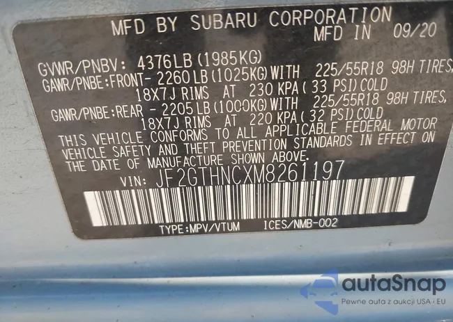 JF2GTHNCXM8261197: 44188773