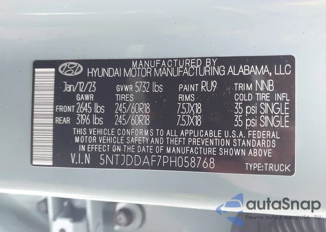 5NTJDDAF7PH058768: 44188824