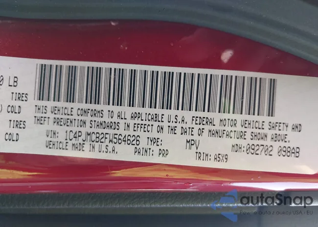 1C4PJMCB2FW564626: 44188839