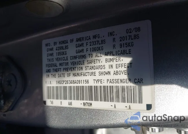 1HGCP26348A091156: 44188908