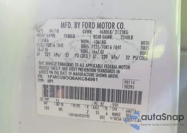 1FMCU9DG6AKC84961: 44188909