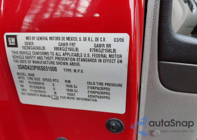 3GNDA23P86S631008: 44188037