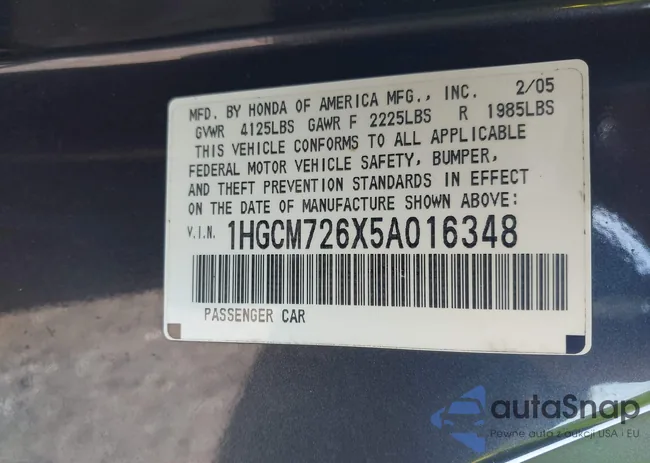 1HGCM726X5A016348: 44188052